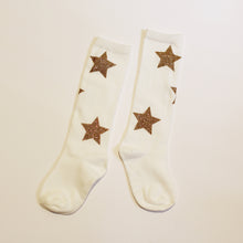 Twinkle socks - Ivory with Gold Stars