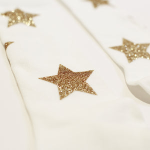 Twinkle socks - Ivory with Gold Stars