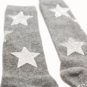 Twinkle socks - Dark gray with Silver Stars