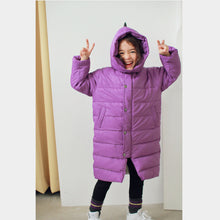 Dino long padded parka - purple
