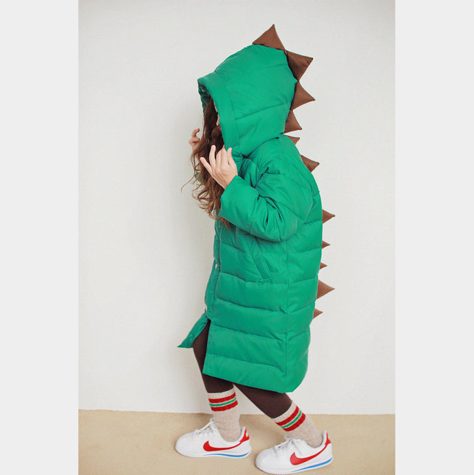 Dino long padded parka - green