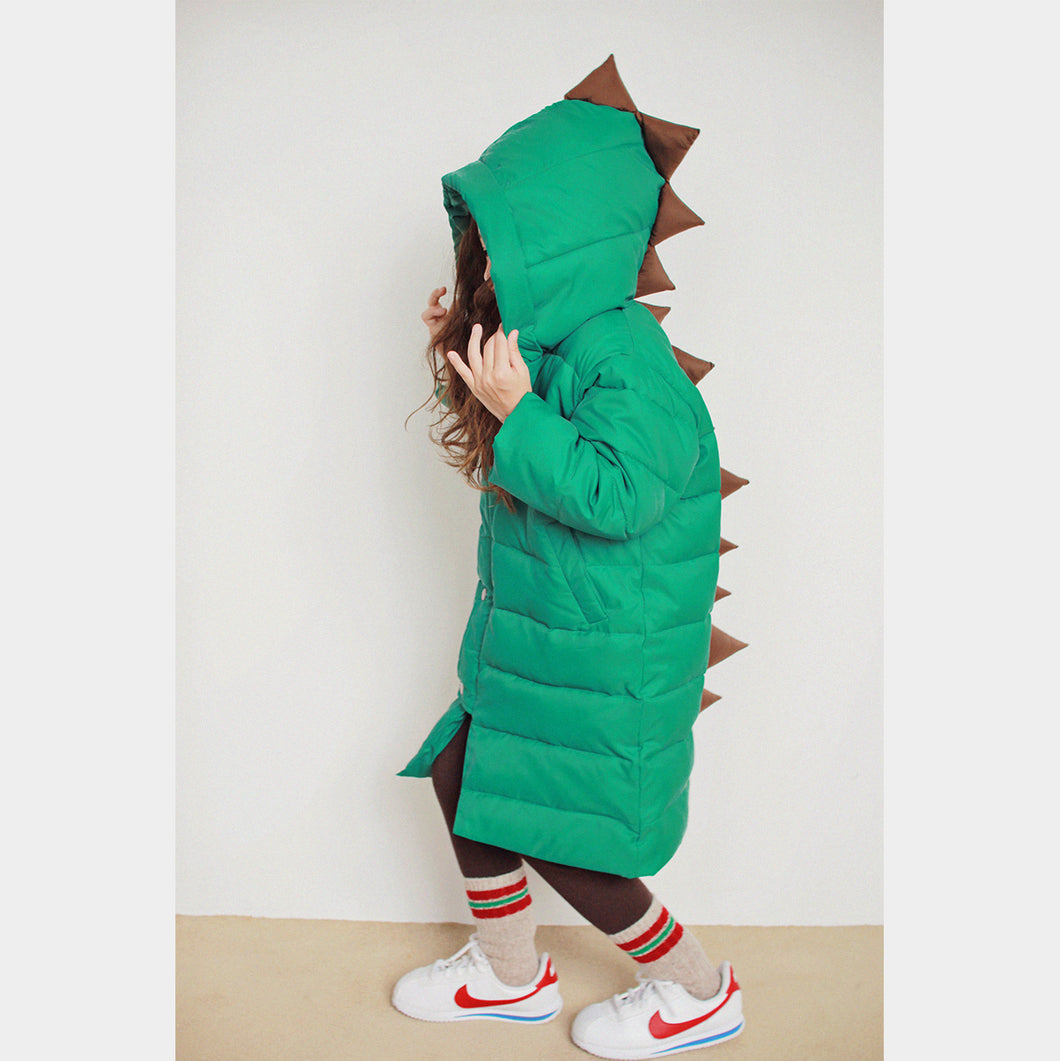 Dino long padded parka - green